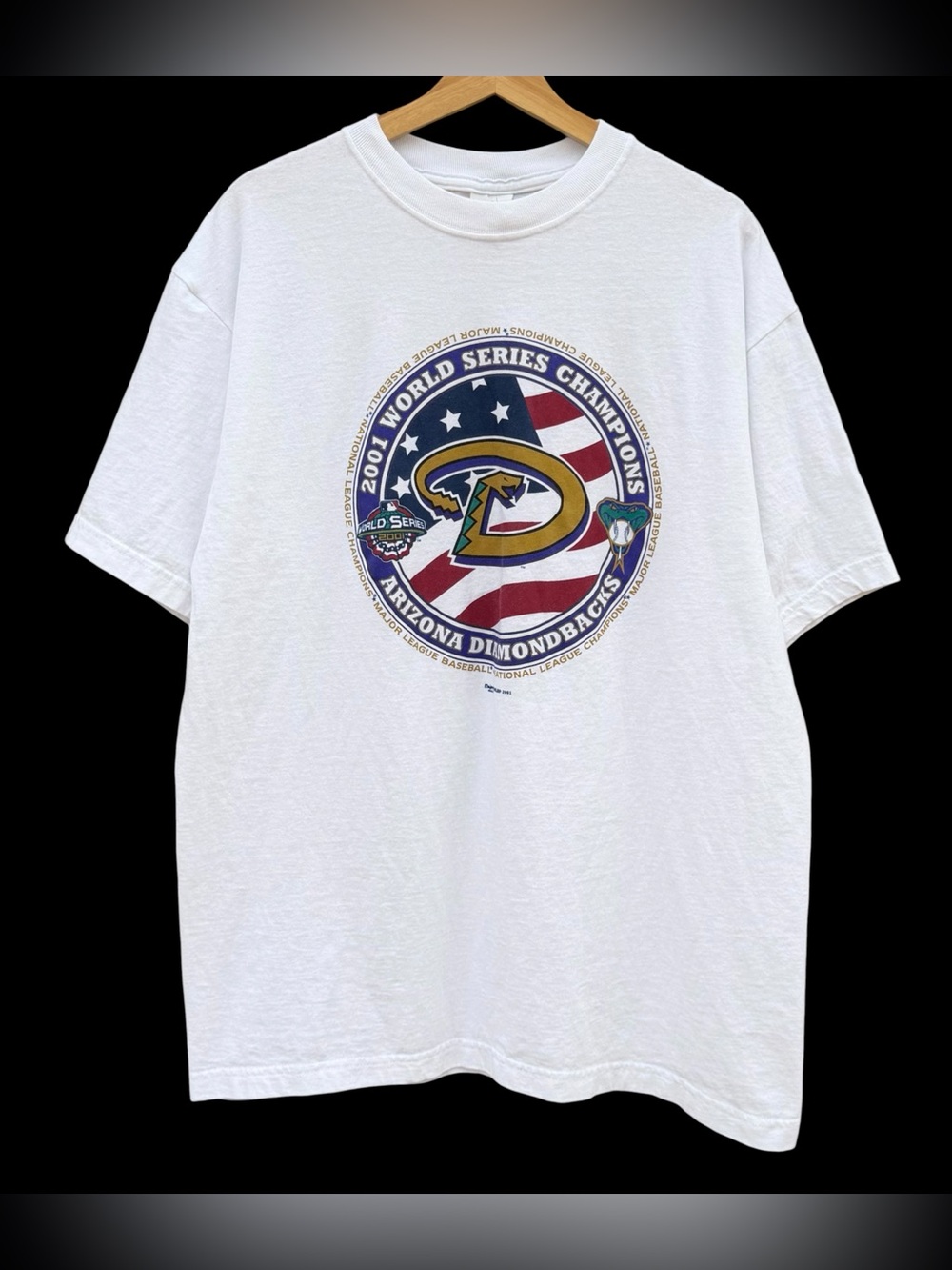 Vintage 2001 Arizona Diamondbacks World Series Champions T-Shirt XL Majestic